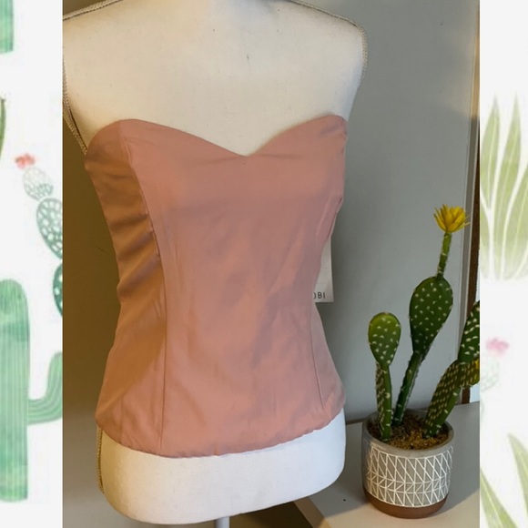 Pink corset style top with back zipper and details - Picture 2 of 5